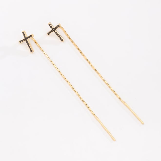 BR-00100 BRINCO COM CORRENTE VENEZIANA PENDENTE DE CRUZ