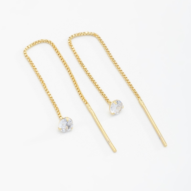 BR-00102 BRINCO BANHADO A OURO 18K COM CORRENTE VENEZIANA PASSANTE E PONTO DE LUZ