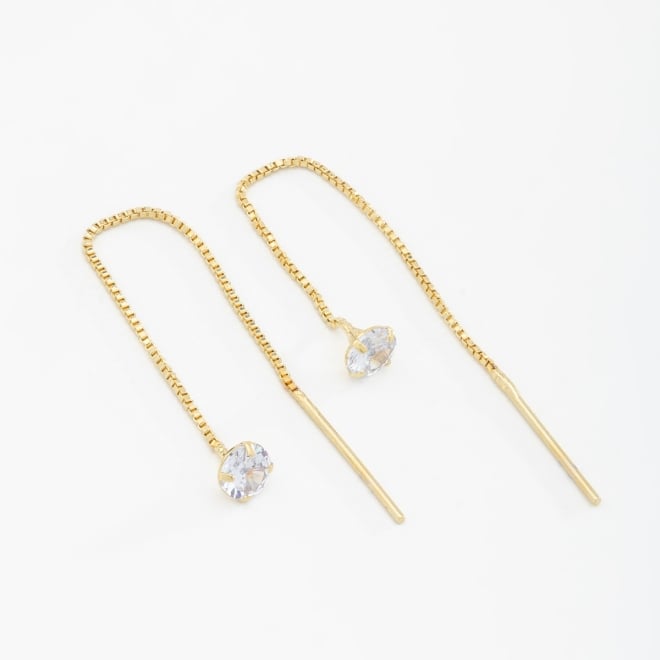BR-00103 BRINCO BANHADO A OURO 18K COM CORRENTE PENDENTE E DETALHE EM ZIRCÔNIA
