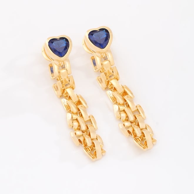 BR-00146 BRINCO BANHADO A OURO 18K COM CORRENTE DE ELOS E PINGENTE DE CORAÇÃO