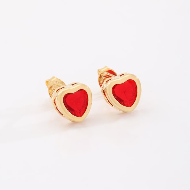 BR-00207 BRINCO BANHADO A OURO 18K DE CORAÇÃO COM ZIRCÔNIA
