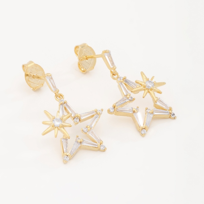 BR-00250 BRINCO ESTRELAS EM ZIRCÔNIAS