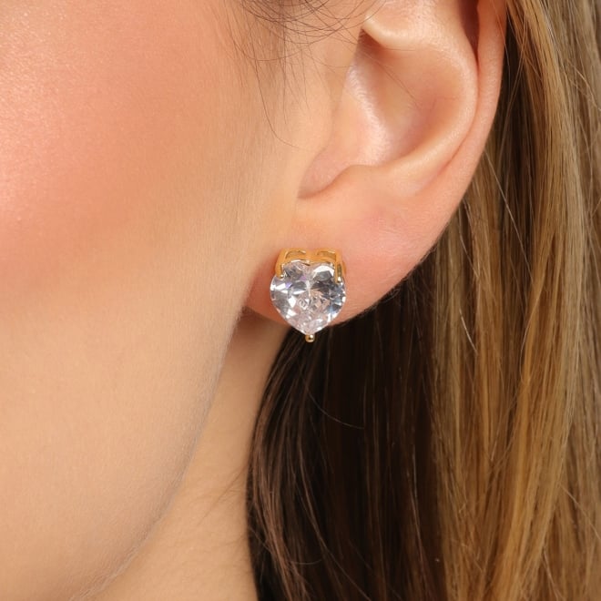 BR-00381 BRINCO BANHADO A OURO 18K COM ZIRCÔNIA DE CORAÇÃO