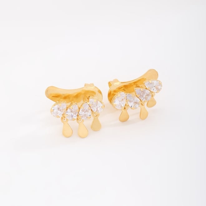 BR-00487 BRINCO COM PEDRAS LAPIDADAS EM FORMATO DE GOTA 