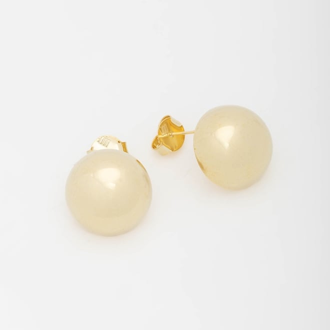 BR-00549 BRINCO BANHADO A OURO 18K EM FORMATO DE ESFERA LISA COM ACABAMENTO POLIDO