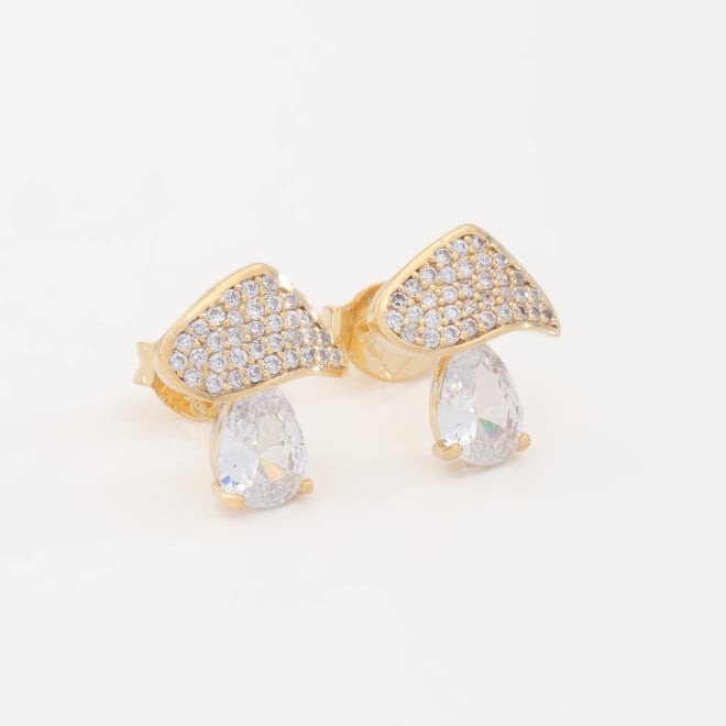 BR-00597 BRINCO GOTA EM ZIRCONIA E DETALHE CRAVEJADO