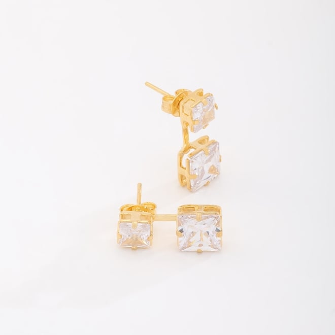 BR-00799 BRINCO COM ZIRCÔNIAS QUADRADAS PENDENTES