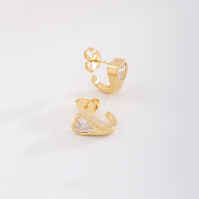 BR-01149 BRINCO EAR HOOK COM ZIRCÔNIA CORAÇÃO 