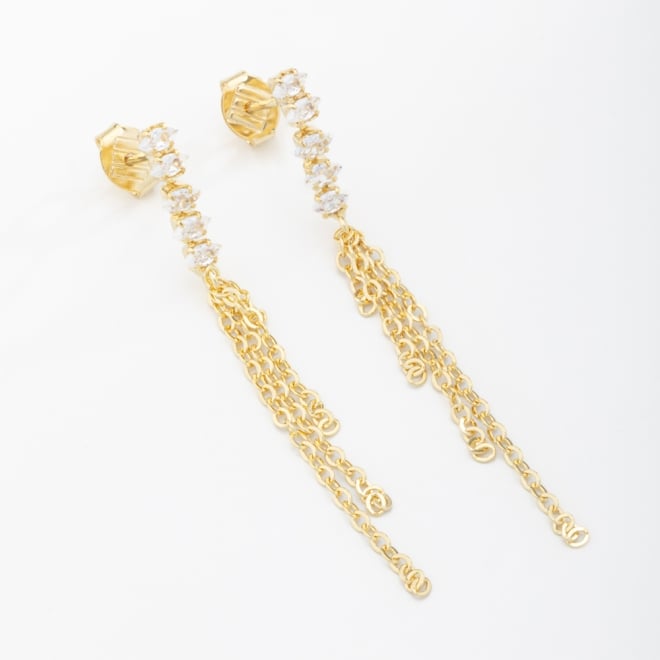 BR-01542 BRINCO BANHADO A OURO 18K COM DETALHES CRAVEJADOS EM ZIRCÔNIAS E CORRENTES