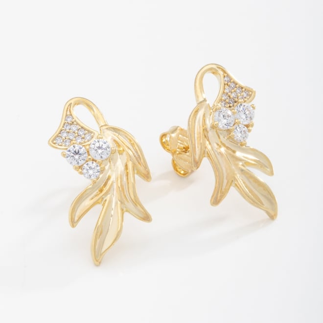 BR-02188-BRINCO FLOR ESTILIZADA COM ZIRC&Ocirc;NIAS