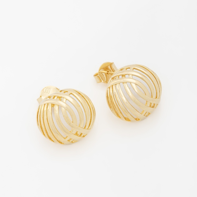 BR-02341 BRINCO COM DESIGN EM ESFERA VAZADA E LINHAS ENTRELAÇADAS