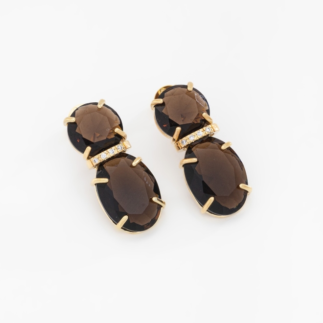 BR-02627 BRINCO COM PEDRAS OVAIS LAPIDADAS EM TONS MARROM