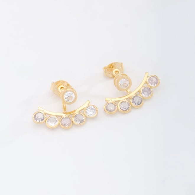 BR-02771 BRINCO BANHADO A OURO 18K COM DESIGN EM ZIRC&Ocirc;NIAS