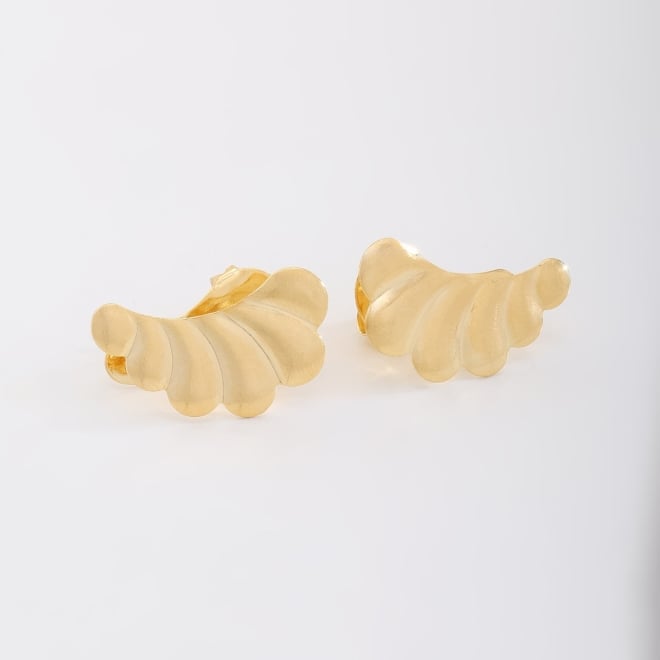 BR-02830 BRINCO BANHADO A OURO 18K FIXO COM DESIGN ORG&Acirc;NICO CURVADO E VOLUMOSO