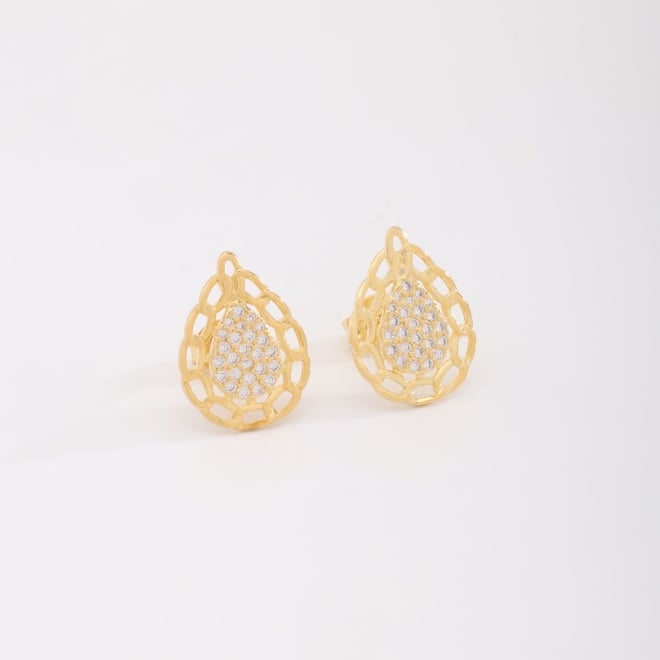 BR-02878 BRINCO COM DESIGN EM FORMA DE GOTA EM ZIRC&Ocirc;NIAS