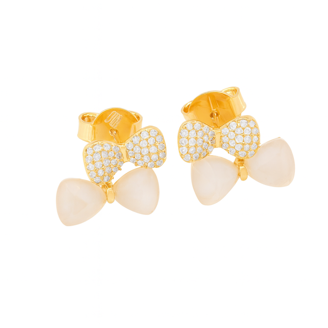 BR-02974 BRINCO BANHADO A OURO 18K EM FORMATO DE LACINHO