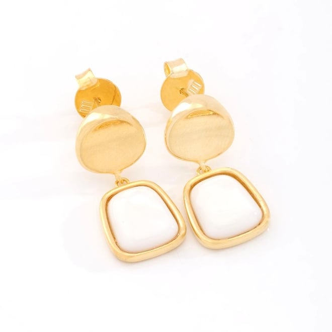 BR-03000 BRINCO BANHADO A OURO 18K ORGÂNICO COM BASE DESTACADO PELO PINGENTE GEOMÉTRICO