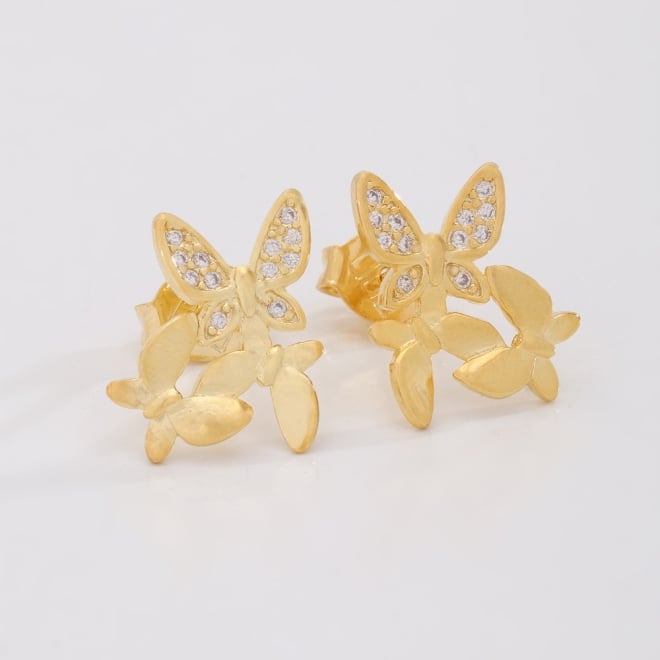 BR-03052 BRINCO BANHADO A OURO 18K COM DESIGN DE BORBOLETAS