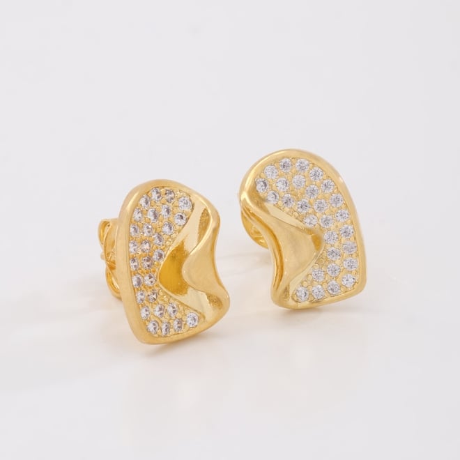BR-03058 BRINCO BANHADO A OURO 18K COM DESIGN ORGÂNICO