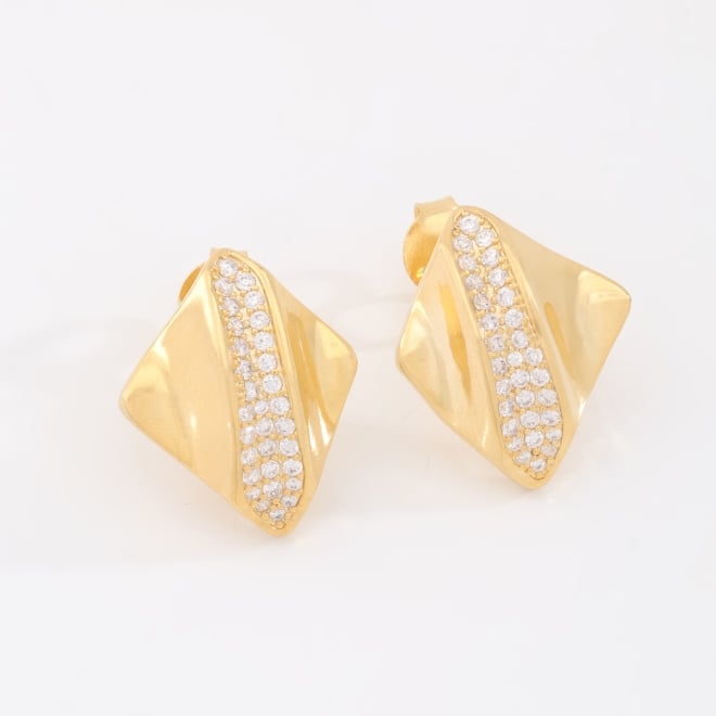 BR-03082 BRINCO BANHADO A OURO 18K COM DESIGN GEOMÉTRICO