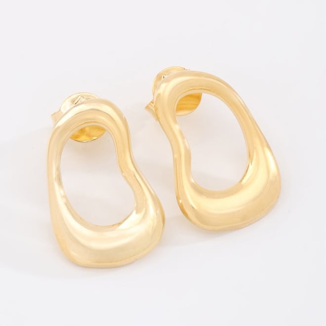 BR-03143 BRINCO BANHADO A OURO 18K COM DESIGN ORGÂNICO