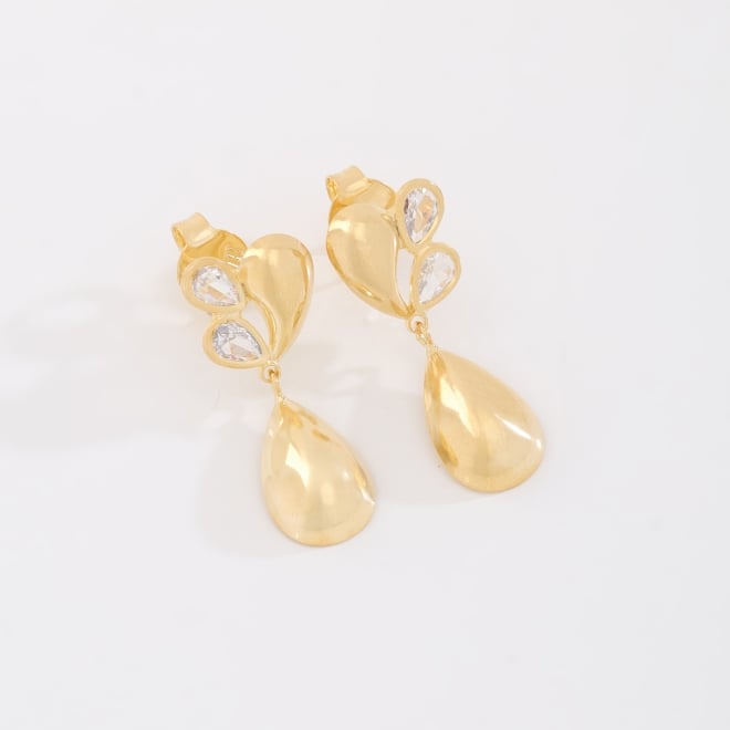 BR-03169 -BRINCO BANHADO A OURO 18K COM DESIGN ORGÂNICO