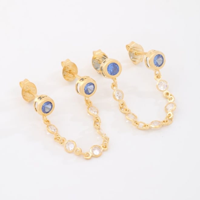 BR-03234 BRINCO COM ZIRCÔNIA AZUL E CRISTAL  REDONDA