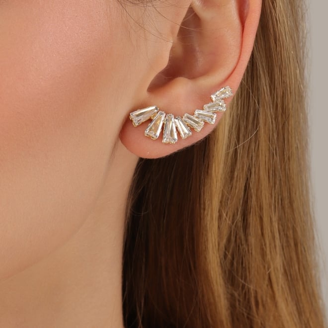 BR-03246-BRINCO EAR CUFF LEQUE COM ZIRCÔNIAS BAGUETE