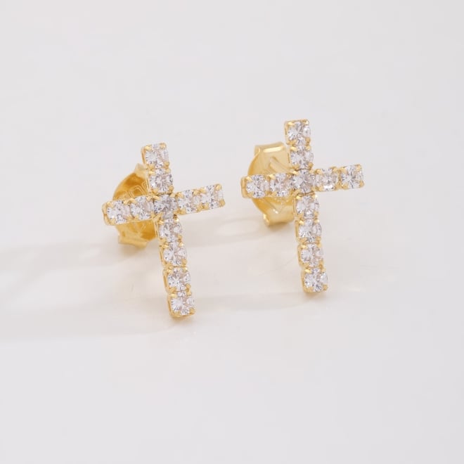 BR-03255 BRINCO CRUZ CRAVEJADA COM ZIRCÔNIAS CRISTAL 