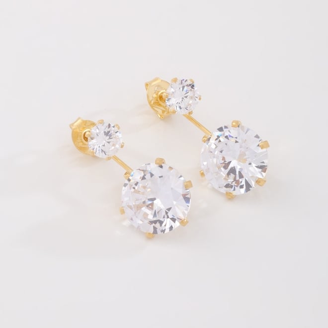 BR-03274-BRINCO DIOR 2 EM 1 COM ZIRCÔNIAS CRISTAL