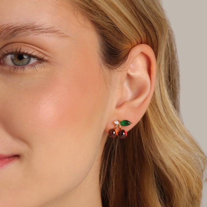 BR-03277-BRINCO CEREJA COM ZIRCÔNIAS E CRISTAIS