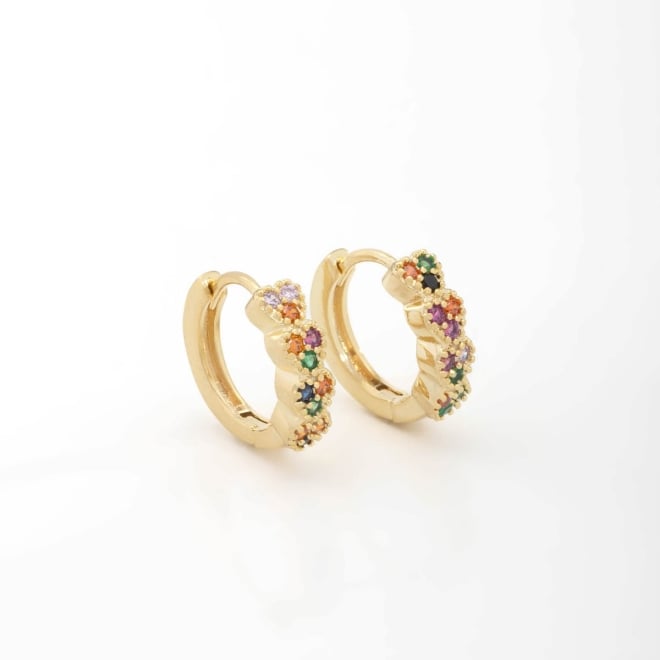 BTR-0915 ARGOLA CORACAO COM MICRO ZIRCÔNIAS COLORIDA 
