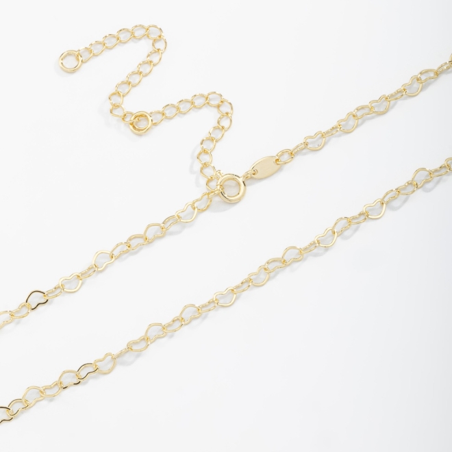 CH-0005 CHOKER BANHADA A OURO 18K COM CORRENTE DELICADA E ELOS EM FORMATO DE CORAÇÃO