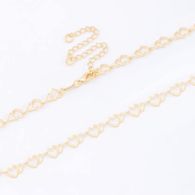 CH-0009 COLAR BANHADO A OURO 18K COM ELOS EM FORMATO DE CORAÇÃO