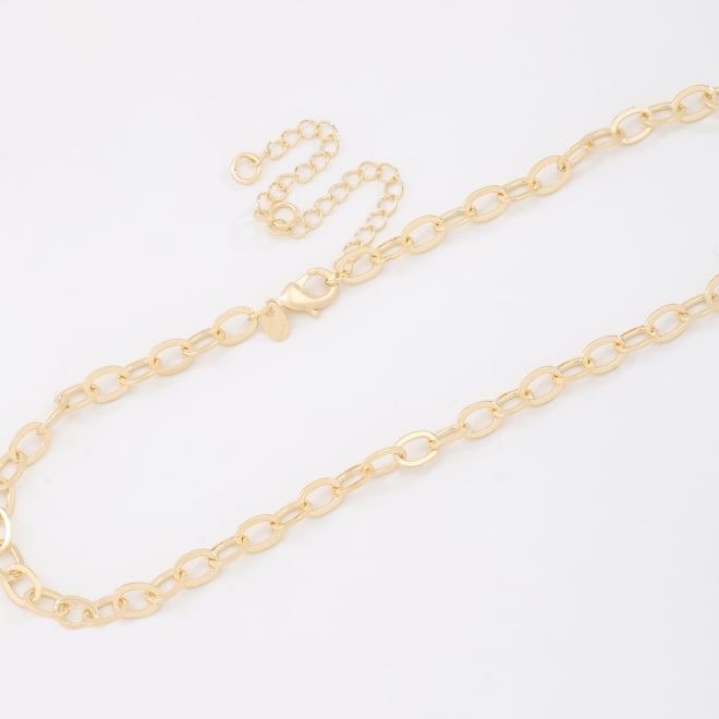 CH-0029 CHOKER BANHADO A OURO 18K COM ELOS ALONGADOS E ACABAMENTO POLIDO