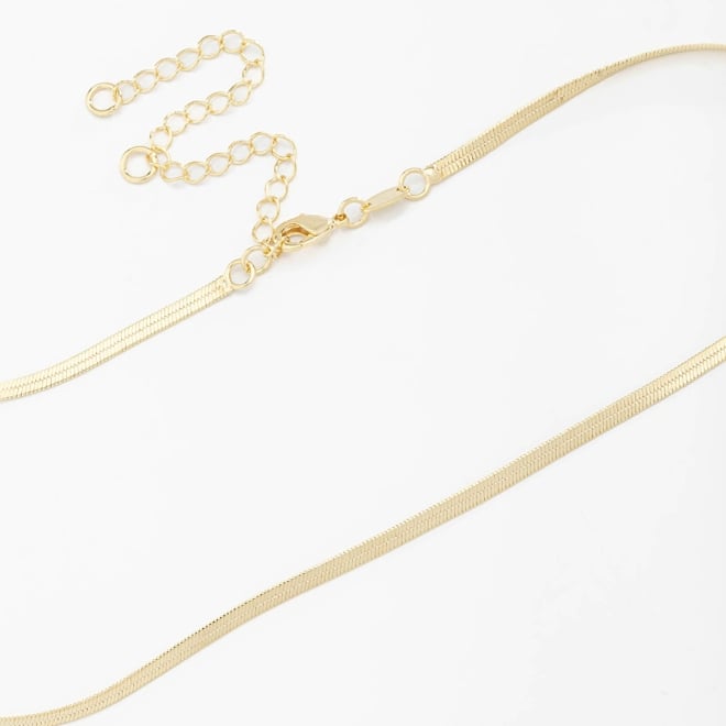 CH-0059 CHOKER BANHADA A OURO 18K COM CORRENTE MALHA LISA E ACABAMENTO LAMINADO