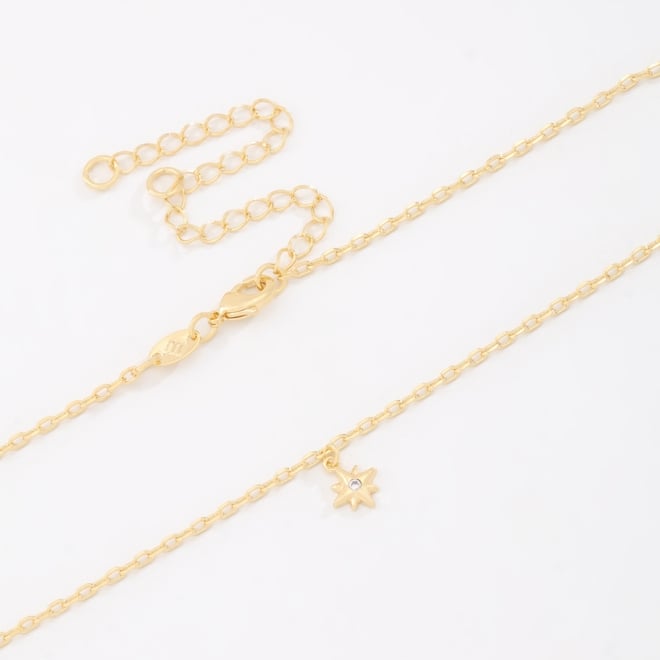 CH-0093 COLAR CHOKER BANHADO A OURO 18K COM CORRENTE ELO DELICADO E PINGENTE EM FORMATO DE ESTRELA