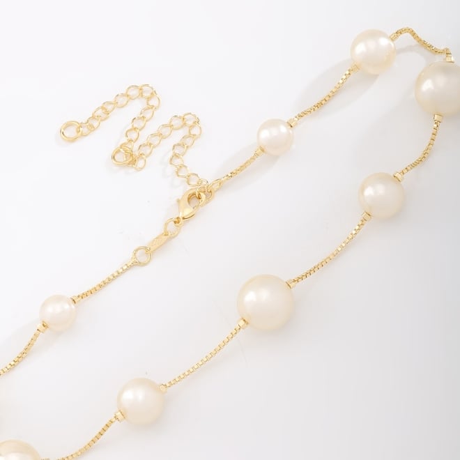 CH-0172 CHOKER BANHADO A OURO 18K COM DETALHES EM PÉROLAS