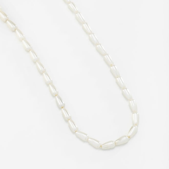 CH-0268 CHOKER BANHADA A OURO 18K COM PÉROLAS EM FORMATO ALONGADO