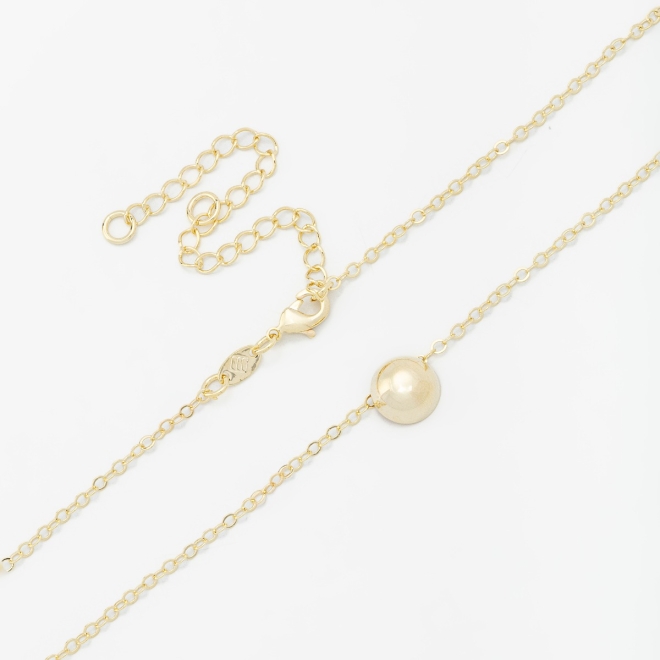 CH-0276 CHOKER BANHADA A OURO 18K COM ESFERA CENTRAL POLIDA E CORRENTE DELICADA