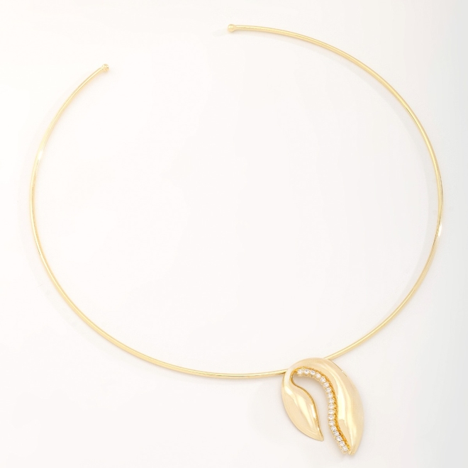 CH-0326 CHOKER COM DESIGN ORGÂNICO E DETALHES EM ZIRCÔNIAS