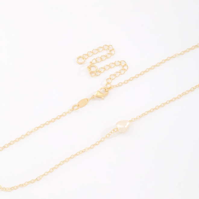 CH-0340 CHOKER BANHADA A OURO 18K COM PÉROLA