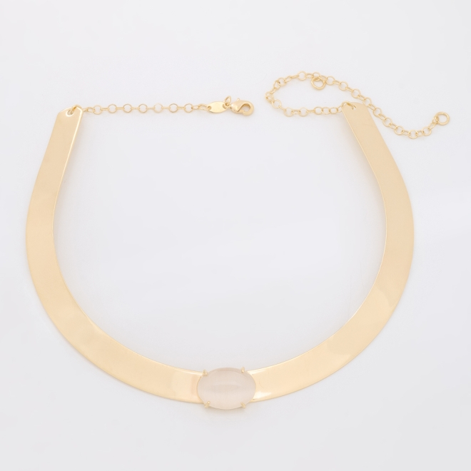 CH-0354 CHOKER BANHADA A OURO 18K COM BASE RÍGIDA TIPO FITA ACABAMENTO POLIDO