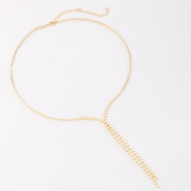 CH-0355 COLAR BANHADO A OURO 18K COM ARO FINO E CORRENTE EM MALHA DE ELOS