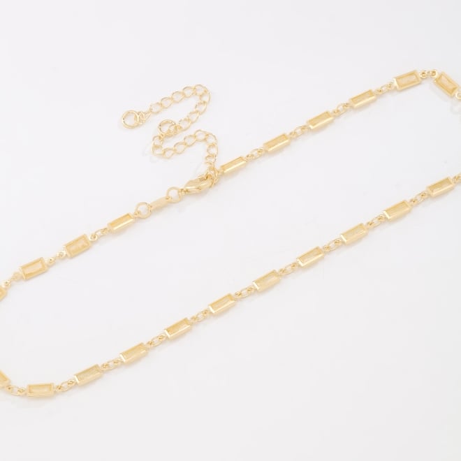 CH-0395-CHOKER COM CRISTAIS RETANGULARES