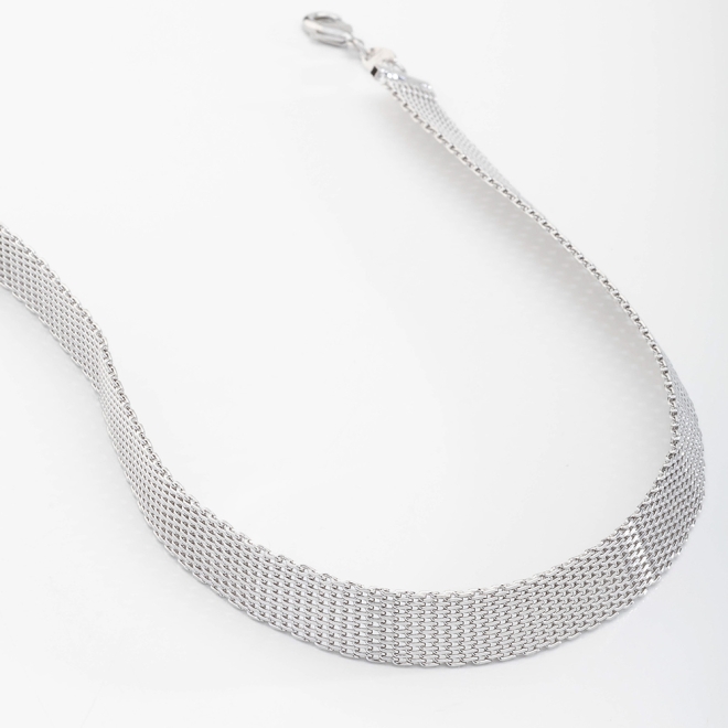 CHB-0254 CHOKER BANHADO A RÓDIO COM MALHA ENTRELAÇADA