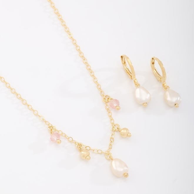 CI-00070 CONJUNTO COM DETALHES EM PÉROLAS