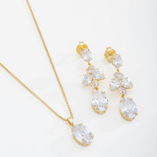 CJ-00046 CONJUNTO ZIRCÔNIA OVAL 
