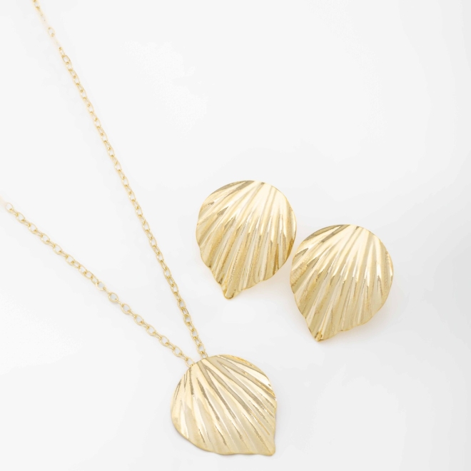 CJ-00199 CONJUNTO COM DESIGN EM FOLHA TEXTURIZADA