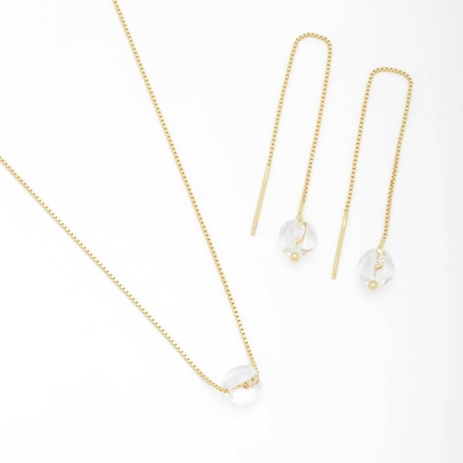CJ-00226 CONJUNTO COM PINGENTES DE CRISTAL LAPIDADO